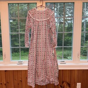Lanz of Salzburg Vintage Cotton Flannel Nightgown NWT size XL NOS Button Back